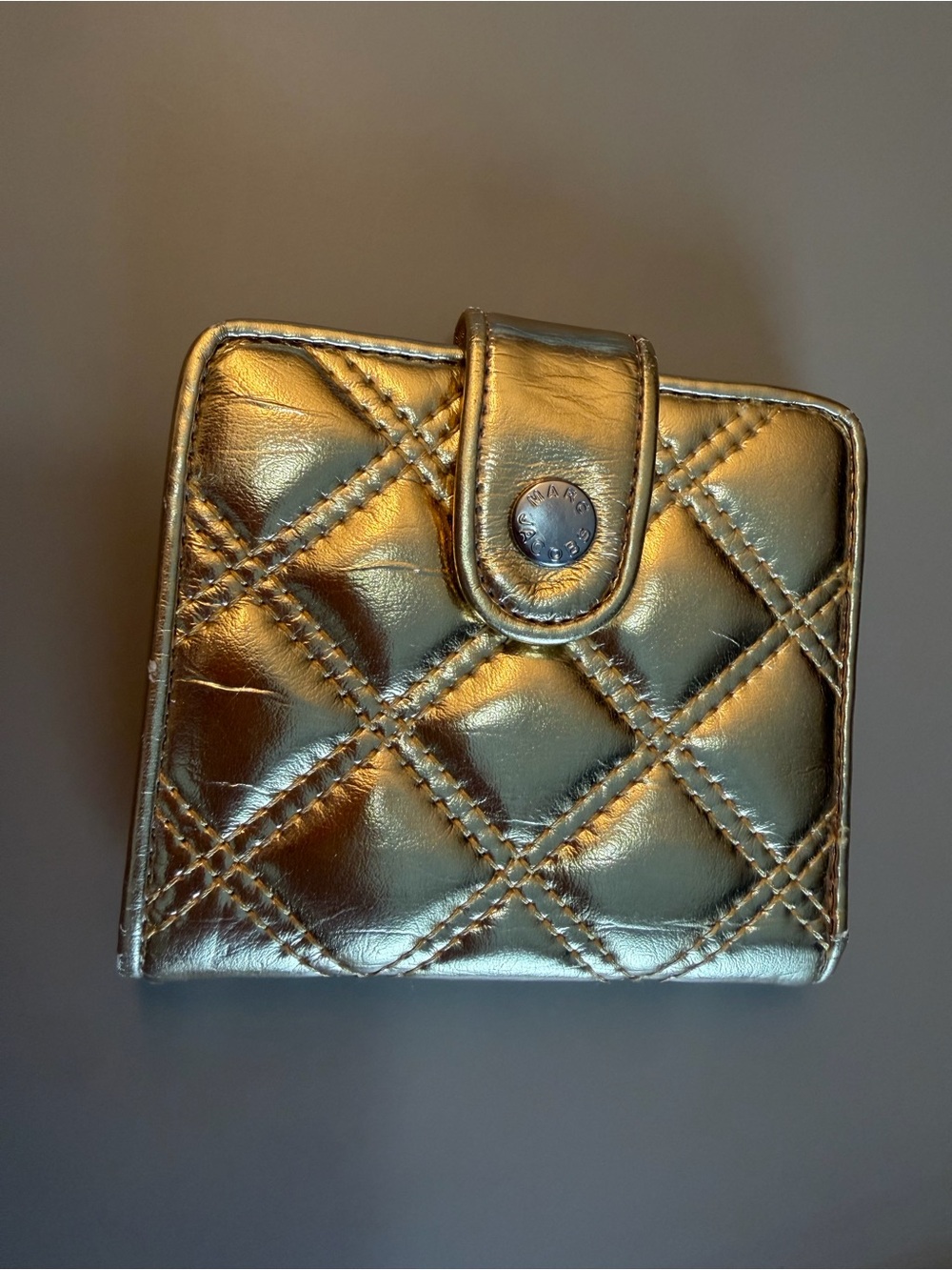 Marc Jacobs Metallic Quilted Women’s Wallet - Gold